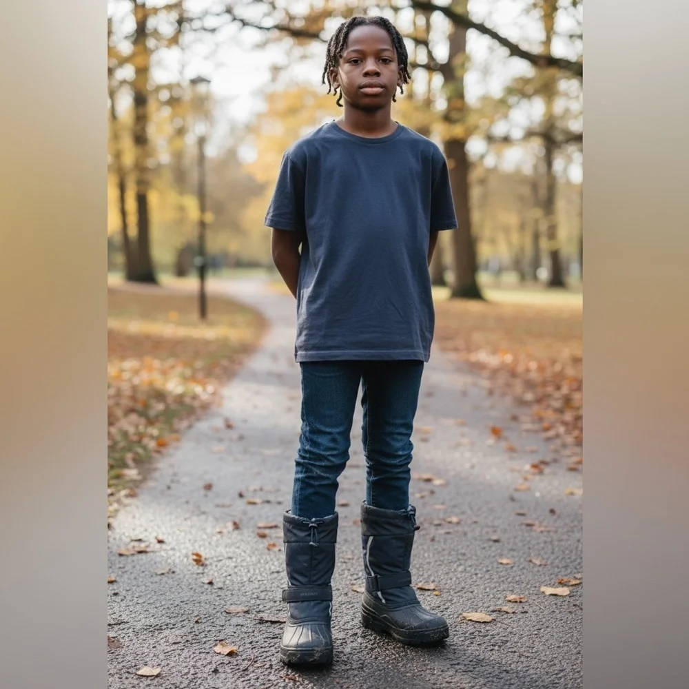 L.L. Bean Kids Black Snow Boots
